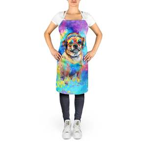 Large Multicolor Hippie Dawg Pug <b>Apron</b> Unisex Kitchen Cooking Baking Crafts <b>Gardening</b> for Adults Men and Women - Product Image 2