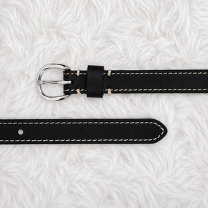 Women Black Leather <b>Belt</b> <b>Silver</b> <b>Buckle</b> Fashion Waist <b>Belt</b> for Ladies Casual Dress Jeans Wholesale Supplier Custom OEM Factory - Product Image 6