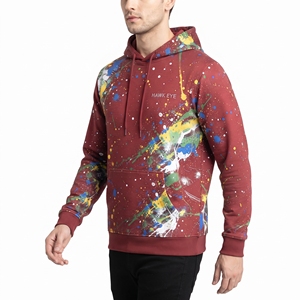 Men's Sublimation Printed Sports Hoodie Breathable Polyester Cotton Pullover <b>Sweatshirt</b> with Pockets for <b>Gym</b> Fitness Outdoor - Product Image 4