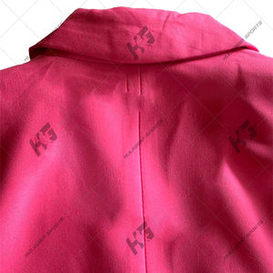 Chaqueta Blazer de Mujer Rosa Intenso, Tejida, con un Solo Botón, de Lana, con Parches Personalizados, Estilo Casual - Product Image 5