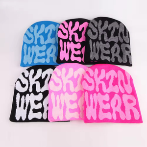 Black <b>Beanie</b> <b>Men</b> Women Unisex Acrylic <b>Beanie</b> <b>Hat</b> Letter Pattern Jacquard Knit Street Style 56-58CM Casual Fit Adult Winter <b>Hat</b> - Product Image 5