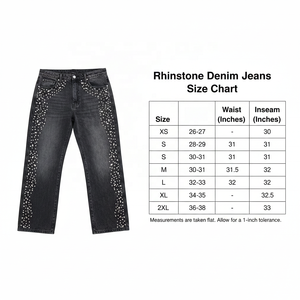 Jeans Personalizados para Mujer con Pedrería y Lavado Ácido |   Pantalones Vaqueros de Cintura Alta y Pierna Recta |   Fabricante OEM de Marca Privada - Product Image 6