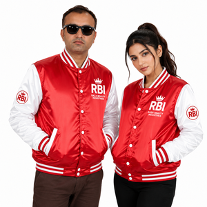 Patchs brodés personnalisés, broderie vintage 3D, veste varsity en satin, haute qualité, 100% polyester, séchage rapide, personnalisable pour homme - Product Image 6