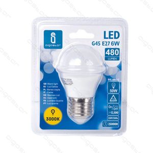 หลอดไฟ LED G45 E27 6W 3000K แสงวอร์มไวท์ 480Lm เทียบเท่า 50W อายุการใช้งาน 25000 ชม. - Product Image 1