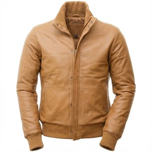 OEM Custom Winter Fashion <b>Shearling</b> <b>Bomber</b> Leather <b>Jackets</b> for Men With Custom Made Logo Design In Low Price - Product Image 1