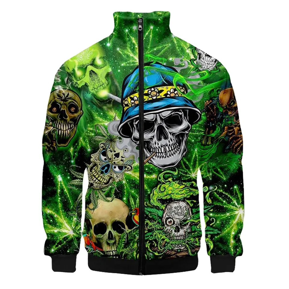 Skull Style Screen Printing Men's And Women's High Quality Polyester Made Sublimation Bomber Jackets BY XAPATA SPORTS