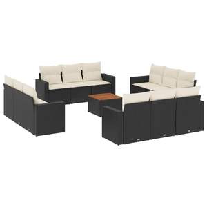 Black and <b>Cream</b> Garden <b>Sofa</b> Set - Product Image 2
