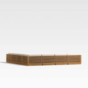 Sofá contemporáneo en forma de L de madera de teca para patio con respaldo y cojines cómodos, ideal para jardín, balcón o terraza. - Product Image 3