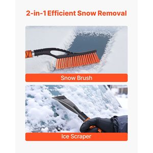 27-Inch Aluminum Snow Brush <b>Ice</b> <b>Scraper</b> Removal Tool with Foam Grip for Car Windshield Scratch-Freebris - Product Image 2