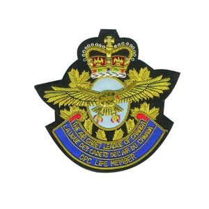 Écusson rectangulaire brodé main en fil de bouillon, fabrication pakistanaise, à coudre sur tissu, couleurs personnalisées, pour uniformes - Product Image 2