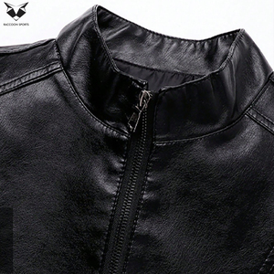 New Arrival Customized Made Premium Quality Black Solid Color Thin Genuine Leather Zipper <b>Men's</b> <b>Jackets</b> For Wholesale Rate - Product Image 6