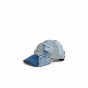 Unisex Distressed Denim Baseball Cap with Embroidery Punk Style 6-Panel Hat Fitted Closure Common 100% Cotton - Product Image 5