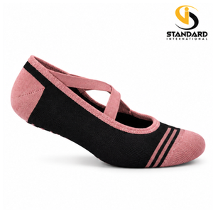 Calcetines de Ballet Antideslizantes con Logotipo Personalizado Bordado para Mujer, Calcetines de Yoga y Pilates con Tiras Cruzadas y Agarre de Silicona - Product Image 6