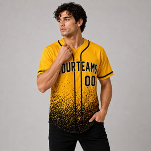 Camiseta de Béisbol Unisex Amarilla Yourteams, Manga Corta, Impresión Sublimada, Absorbe la Humedad, Corte Regular, para Todas las Temporadas, 100% - Product Image 5