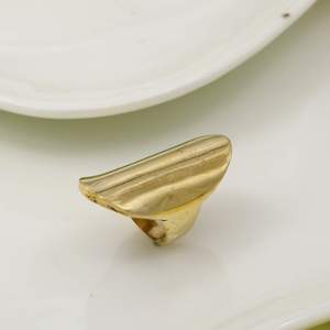 <b>Gold</b> Plated Brass <b>Cocktail</b> <b>Ring</b> Modern Unisex Fashion Statement Jewelry Daily Wear - Product Image 5
