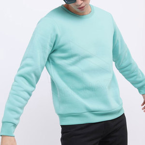 Sweat-shirt à col rond pour homme, vert menthe, coupe classique, tricot uni, décontracté, pour l'automne - Product Image 6