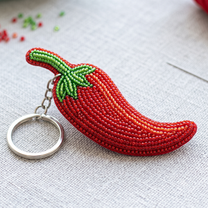 Porte-clés unique fait main en perles tissées avec fonction changeante de couleur et motif chat de dessin animé pour la décoration de sacs et comme breloque de sac à main - Product Image 4