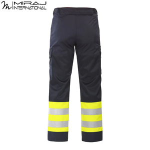 Pantalones de seguridad de alta visibilidad de dos tonos para hombre, pantalones de trabajo con cinta reflectante para construcción e ingeniería - Product Image 5