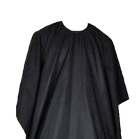 Cape de coiffure noire en textile anti-adhérent pour barbiers et coiffeurs, tablier de barbier Cu