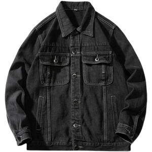 <b>Men</b> <b>Denim</b> <b>Jacket</b> Casual Streetwear Workwear Style Single Breasted Regular Fit Multiple Pocket Outerwear - Product Image 4