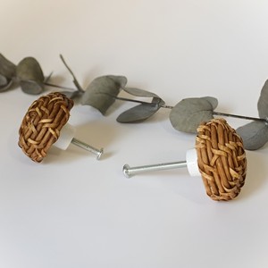 Vintage rattan knob internal <b>door</b> <b>handle</b> wholesale price hand-made knobs woven dresser <b>pull</b> - Product Image 3