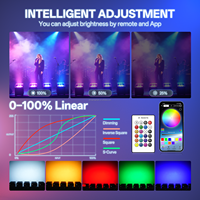 6 projecteurs Uplight avec flight case de chargement, 7x20W RGBWUV 6-en-1, à batterie, pour salles de mariage, fêtes, éclairage de scène sans fil