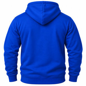 <b>Mens</b> Royal Blue Hooded <b>Sweatshirt</b> With <b>White</b> Greek Letter Design Drawstring Collar Front Pocket Long Sleeve Warm Fleece Pullover - Product Image 4
