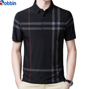 Colección de Verano, Nueva Camiseta Polo Moderna para Hombre, Camiseta Polo de Negocios, Manga Corta a Rayas, Informal para el Trabajo, con Estampado Sólido - Product Image 4