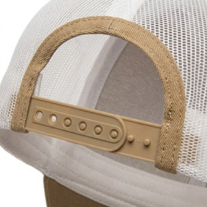Casquette de baseball légère d'été avec logo personnalisé, kaki et blanc, style camionneur, visière incurvée classique, dos en maille, fermeture à pression réglable - Product Image 5