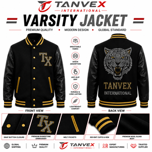 เสื้อแจ็คเก็ตวาร์ซิตี้สำหรับผู้ชาย TANVEX INTERNATIONAL รุ่นรักษ์โลกสำหรับฤดูหนาว ลายดอกกุหลาบพร้อมโลโก้ TX ด้านหน้าและด้านหลัง - Product Image 6