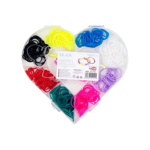 Ilan Goma Manualidades Scatola di 500 Elastici per Artigianato a Forma di Cuore 7cm - Product Image 1