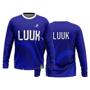 Maillots de compression personnalisés pour hommes, 100 % polyester, manches longues, respirants, écologiques, séchage rapide, imprimés, col rond, coupe classique - Product Image 4