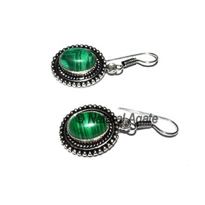 Pendientes curativos de malaquita, compra en línea de ágata Natural - Product Image 1