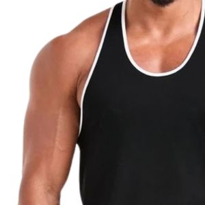 <b>Mens</b> Black Stringer Tank Top Gym Workout <b>Vest</b> Athletic Fitness Training Bodybuilding Sportswear Sleeveless <b>Running</b> Activewear - Product Image 4