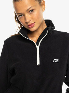 Sweat-shirt polaire léger à quart de zip pour femme, coupe courte, vente en gros - Product Image 5