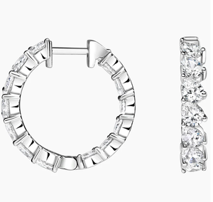 <b>Hoops</b> Earrings Diamond Earrings Gold and <b>Silver</b> Earrings Natural and Lab Grown Diamonds Earrings <b>Hoops</b> Fine Jewelry for Women - Product Image 3