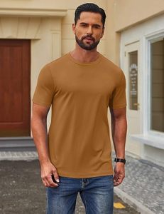Camiseta de Cuello Redondo para Hombre, 100% Algodón, Logotipo Personalizado, Venta al por Mayor, Manga Corta, Casual, Básica, Corte Ajustado, 220g, Ecológica, Transpirable, de Secado Rápido - Product Image 2