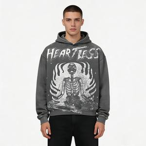 Sweat-shirts à capuche pour hommes en tissu French Terry de qualité supérieure 420 g/m², broderie sur patch, impression DTG, sweat-shirts et sweats à capuche surdimensionnés personnalisés - Product Image 2