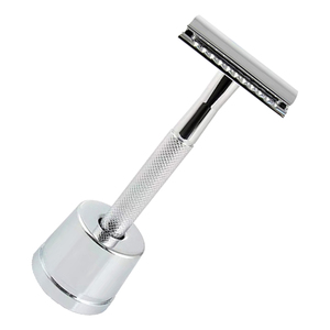 Premium Stainless Steel Double Edge Safety <b>Razor</b> with Knurled Anti Slip Handle Reusable Wet Shaving <b>Razor</b> for <b>Men</b> OEM ODM - Product Image 2