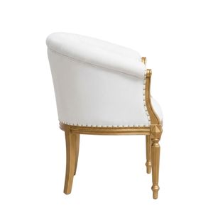 Fauteuil Inaloka en bois d'acajou de haute qualité avec finition dorée et belles sculptures pour l'intérieur - Product Image 4
