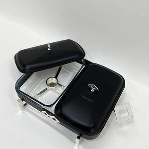 Plat à réchaud double de luxe moderne en acier inoxydable noir avec bol en verre, chauffe-plats antiadhésif pour buffet, idéal pour la restauration et les services hôteliers - Product Image 6