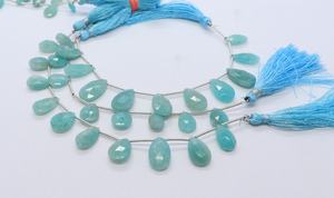 Perles de pierre précieuse Amazonite naturelle facettées en forme de poire AAA 8x11 MM, brin de 6 pouces, perles en vrac de forme poire facettées en Amazonite - Product Image 2