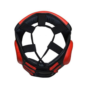 <b>Boxing</b> Head Guard PU Leather Black White Adjustable Hook Loop Closure Double Visor Protective Gear for Children Unisex Universal - Product Image 2