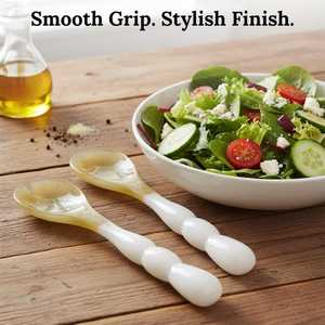 Designer Resin Salad <b>Tools</b> Set Eco-Friendly Custom Color Elegant Modern Party Dishwasher <b>Safe</b> Handmade - Product Image 3