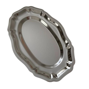 Bandeja Rectangular de Metal Pulido con Asas, Color Sólido, para Servir Comida, para Bodas, Cenas, Aperitivos - Product Image 4