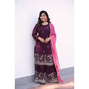 ชุดนักออกแบบที่เรียบง่ายสำหรับงานปาร์ตี้บนล่างและชุด dupatta - Product Image 1