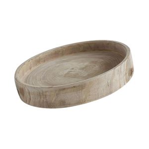 Round Wooden Serving Tray Organizer Rustic Serving Platter for <b>Kitchen</b> Counter Coffee Table Home <b>Decor</b> - Product Image 1