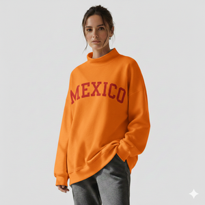Sudadera de cuello alto de forro polar de manga larga para mujer, estilo oversize, tejido prémium, ajuste relajado, top casual, minimalista y elegante. - Product Image 2