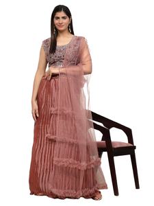 Último diseñador Georgette Espejo Trabajo Bordado Secuencia Trabajo Lehenga Choli Por Fab Zone - Product Image 3