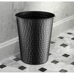 Poubelle noire mate martelée décorative multi-usages pour salles de bain, cuisines, halls, balcons, bureaux et entrées - Product Image 3